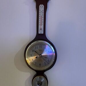 Taylor Dark Brown Wall Clock with Silver Accents